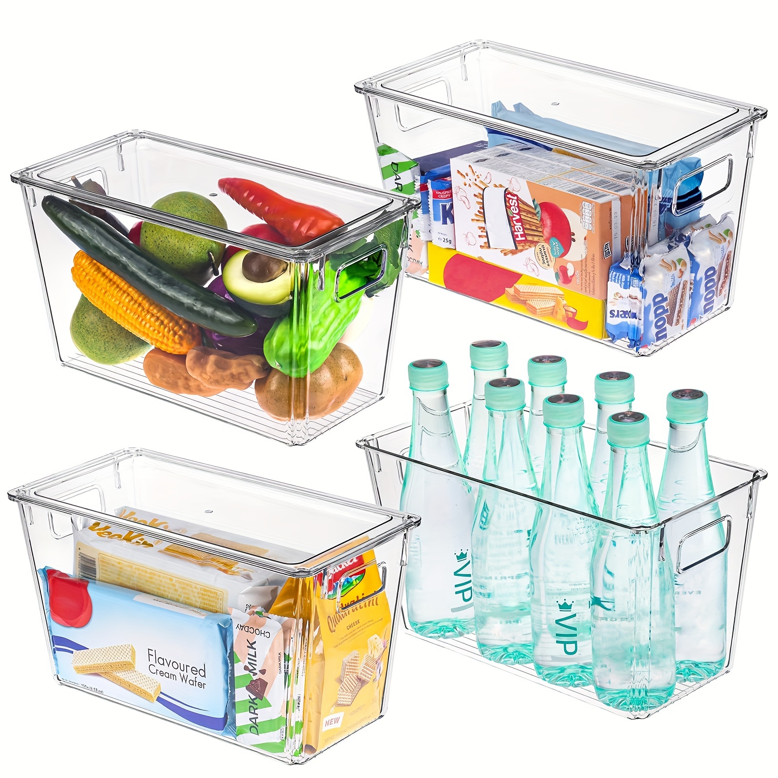 2PCS Plastic Storage Basket 12.6'' Large Organizing Container for Food  Sundries