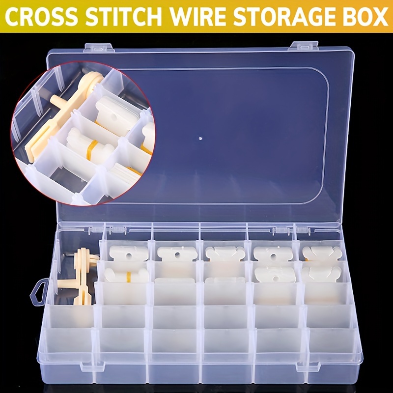 1 Set of Cross Stitch Thread Organizer Box with Stickers Small Thread  Bobbin 
