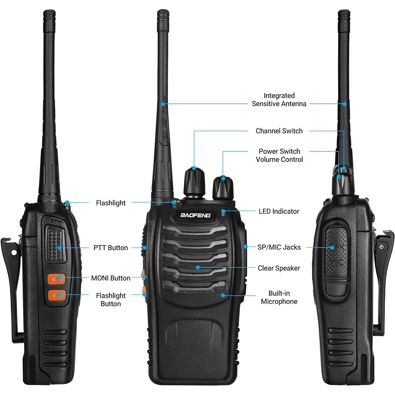 Baofeng Bf-888s Handheld Two Way Radio Uhf Portable Walkie Talkies For  Adults, Ideal For Hiking, Biking, And Camping Clear Communication And  Long Range Connectivity Temu Japan