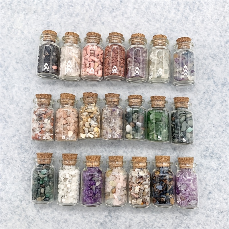 🥇▷ Itian Mini Botellas de Piedras Preciosas, Cristal Natural