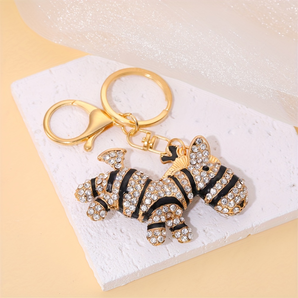 Accessory Bag Tiger Keychain  Tiger Rhinestones Keychains