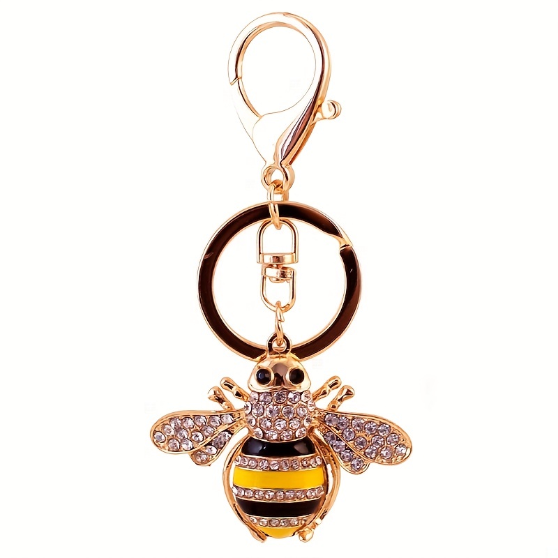 Creative Crystal Inlaid Artificial Diamond Bee Car Key Chain