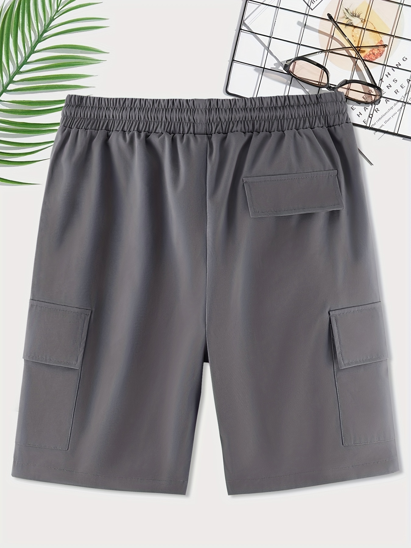Men's Casual Waist Drawstring Cargo Shorts