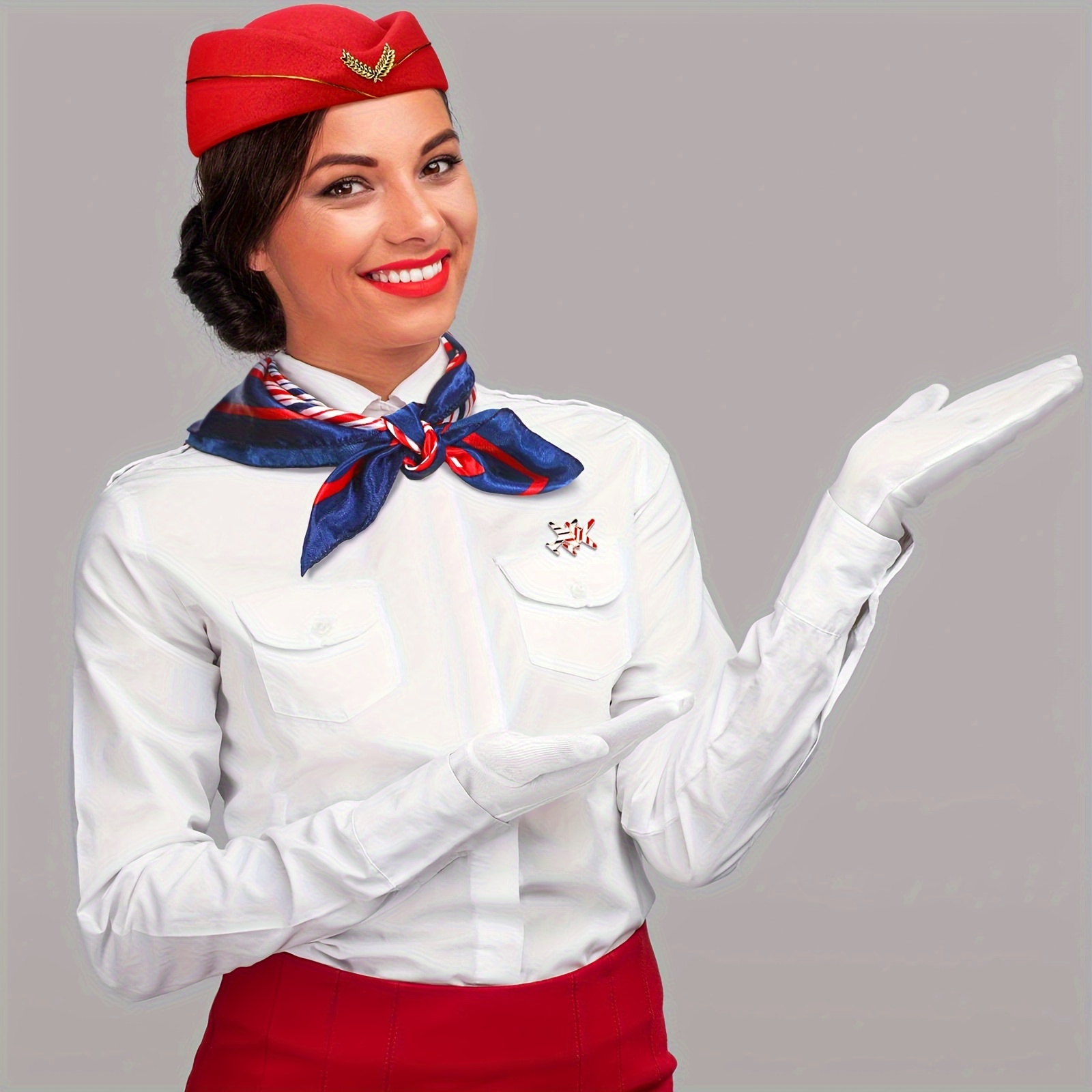 Bavokon Kit Capitaine Pilote Set, Hôtesse L'air pour Femmes Accessoires  Costume Chapeau Hôtesse L'air