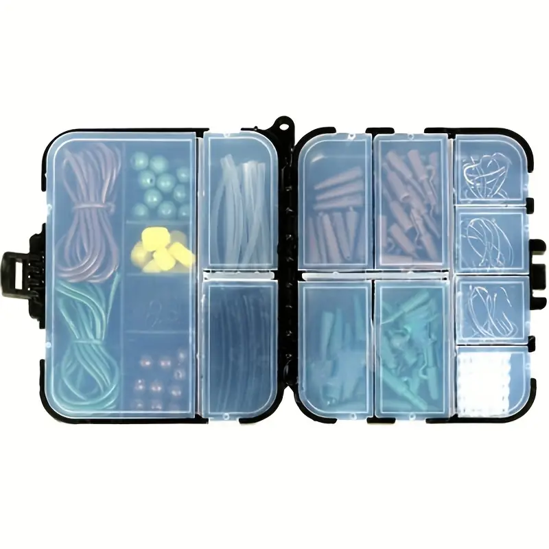 Portable Fishing Gear Set Tackle Box Sequined Hooks Swivels - Temu