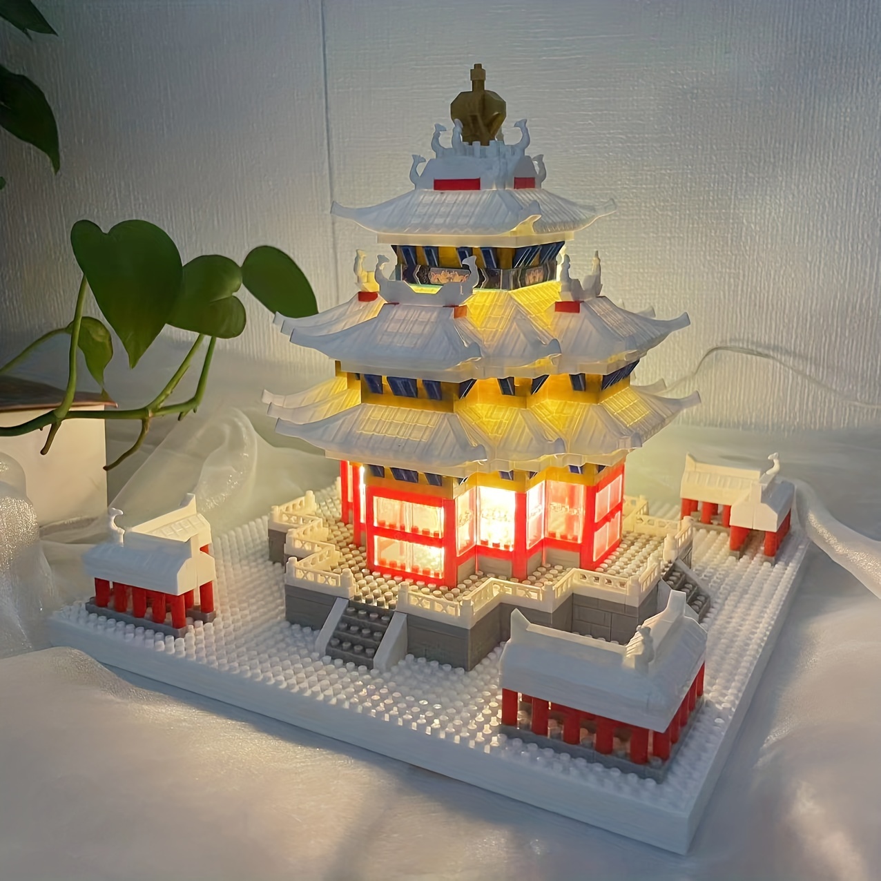 中国風の故宮博物院の塔の立体ブロックおもちゃ、建物モデル