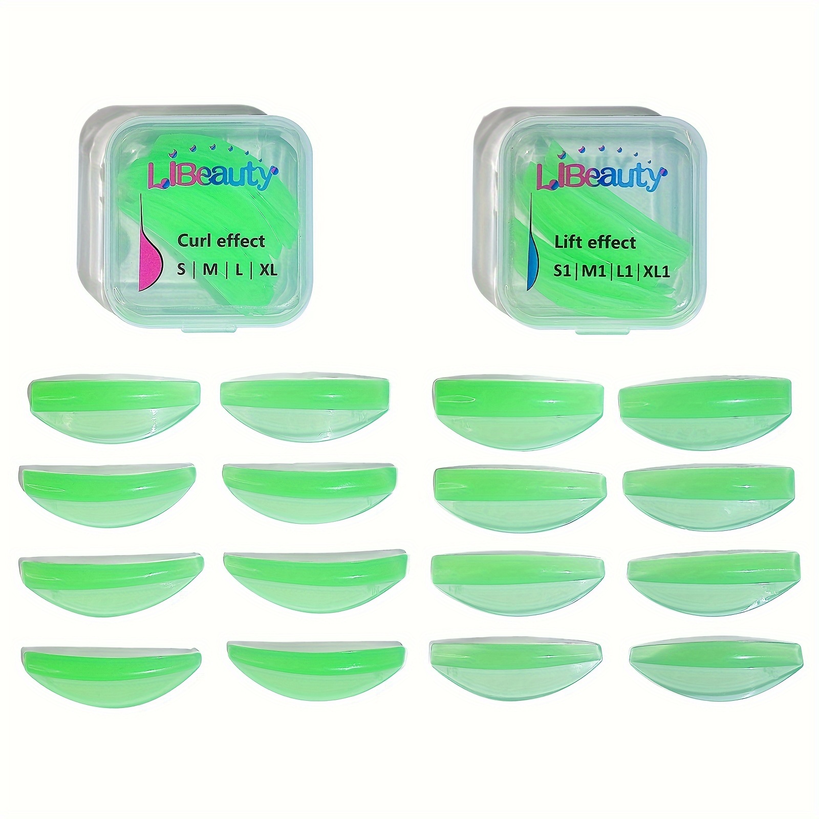 Libeauty Lash Lift Rods Green Eyelash Perm Silicone Pads 5 Sizes Reusable  Soft lash perm rods for different length eyelashes Perfect Lifting(Green)