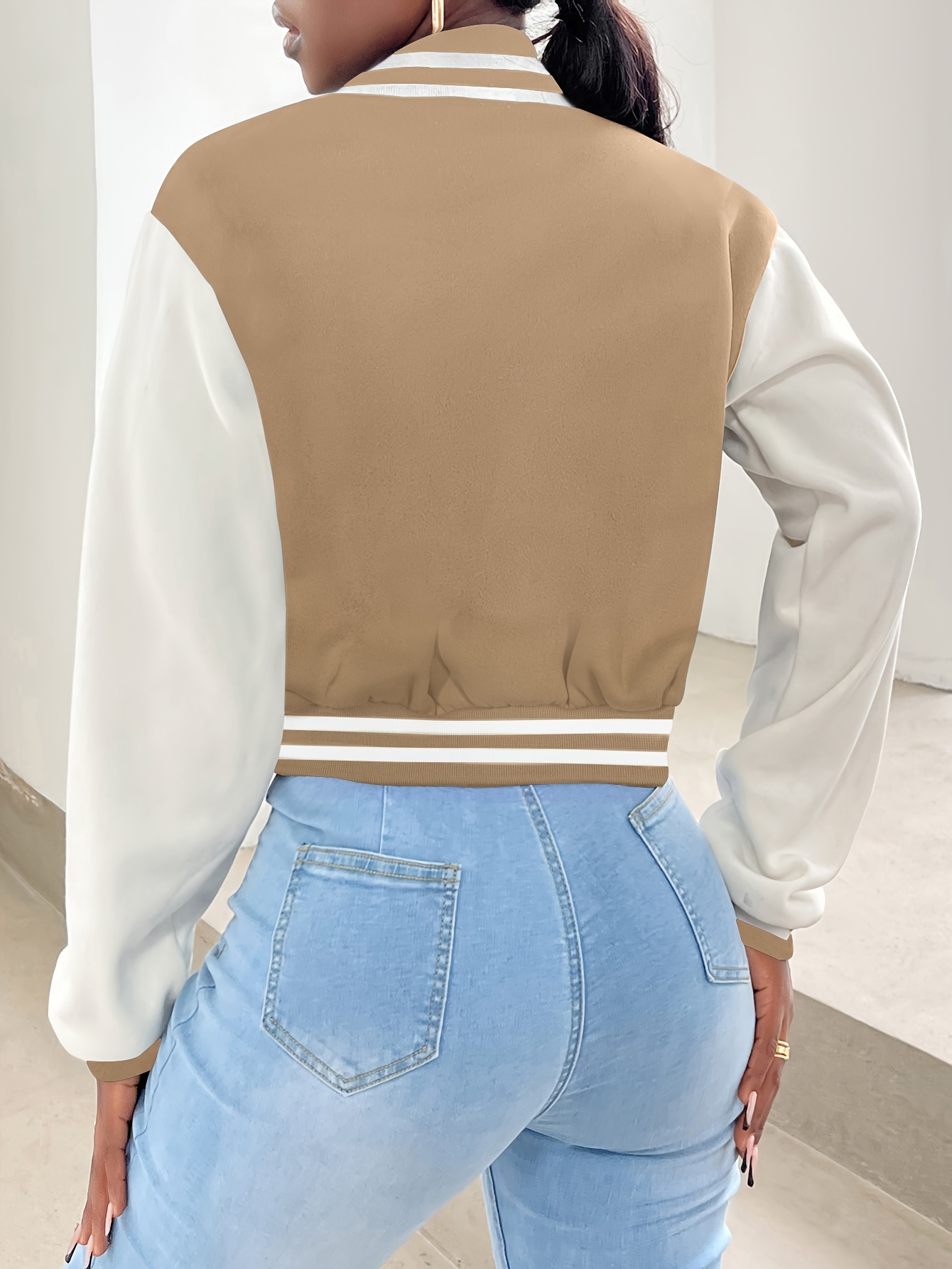 Cream bomber jacket outlet womens