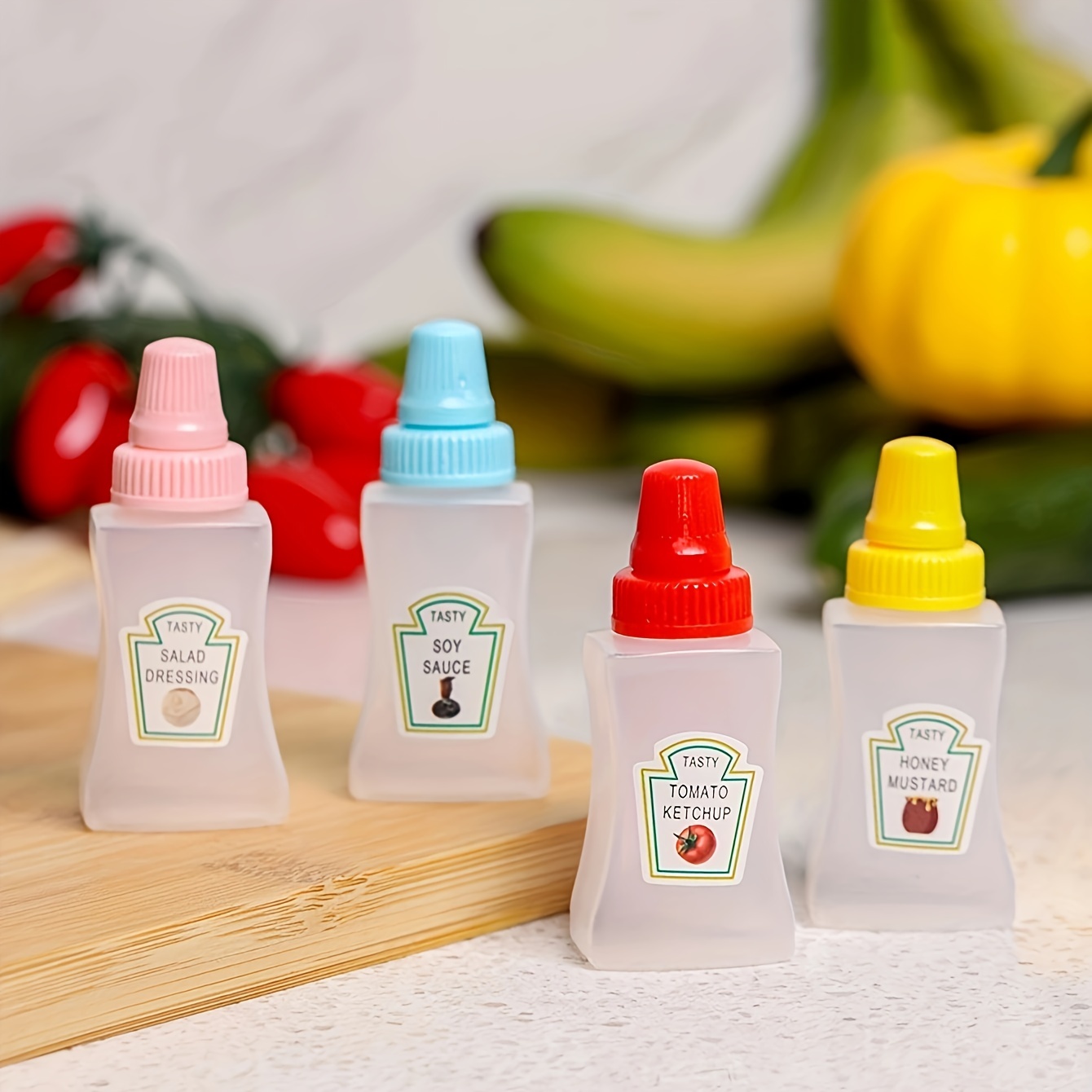 Mini Condiment Squeeze Bottle Salad Dressing Ketchup Squeeze Jar  Dispensers