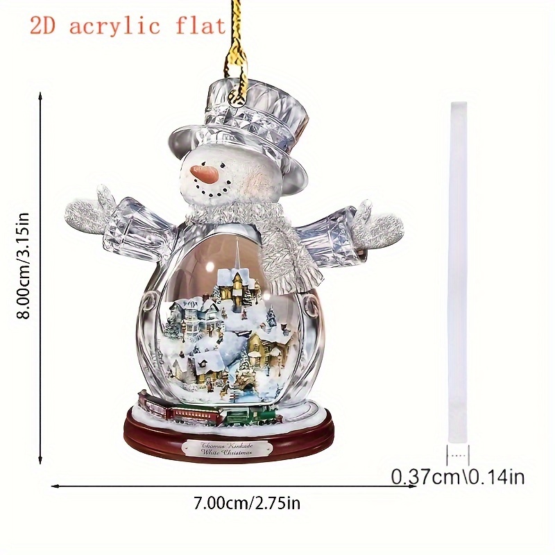 Christmas Snowman Pendant 2d Flat Acrylic Decorative Pendant - Temu