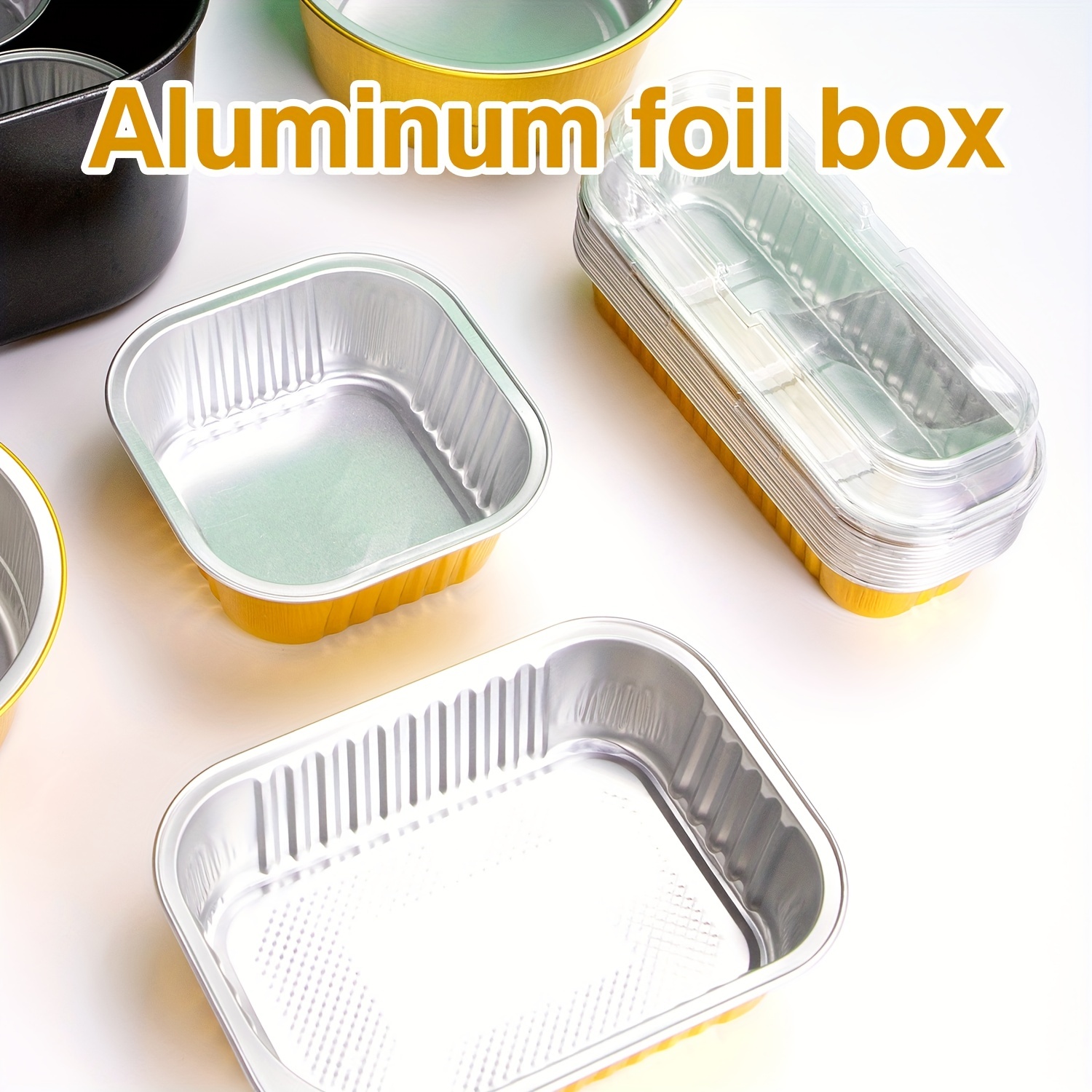 Disposable Aluminum Foil Pans With Lids - Rectangle Tin Foil Pans For  Cooking, Heating, Storing, Baking, Meal Prepping, And Baking Tools -  Kitchen Gadgets And Accessories For Home Kitchen - Temu