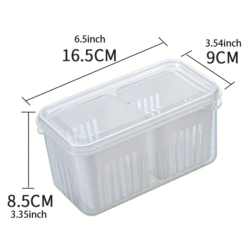 Clear 4 Compartments Food Storage Container with Lid Fridge Fresh