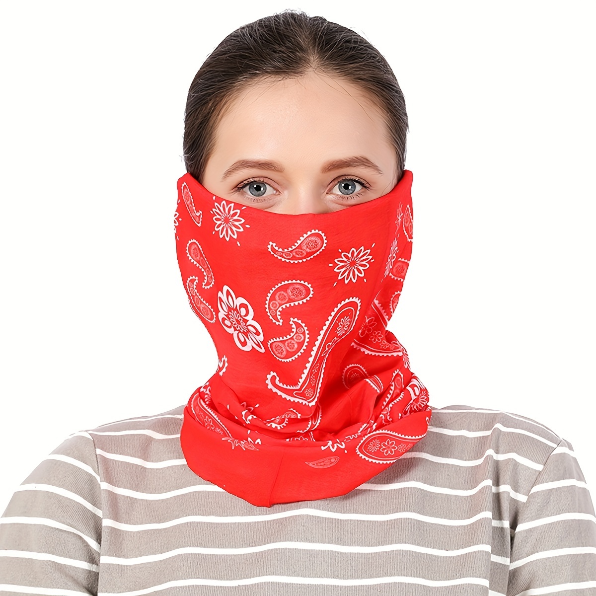 Printed Sunscreen Neck Scarf Fashion Versatile Mask Sun - Temu