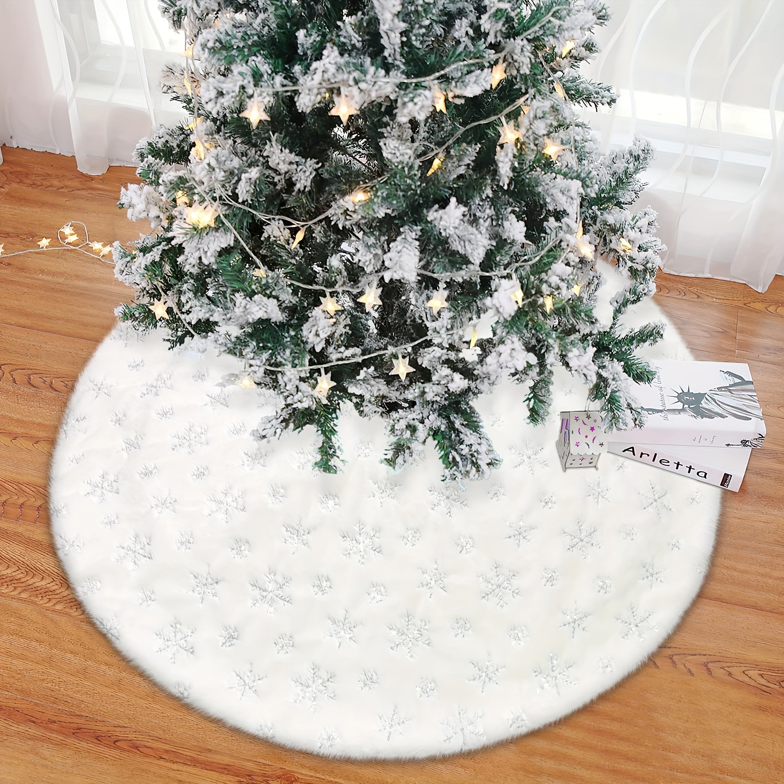 White fur deals tree skirt