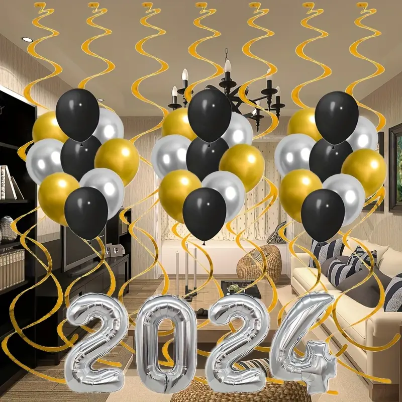 2024 New Year Decor 1 2024 Digital Balloon 17 Metal Silvery - Temu United  Arab Emirates