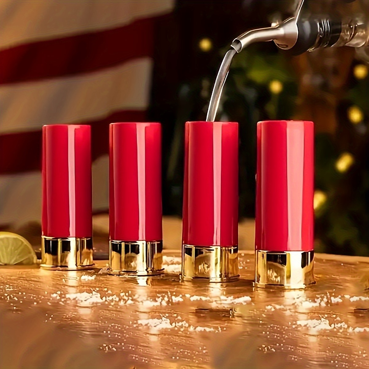 4PCS/set Shot Glass Creative High Quality Plastic Shotgun Bullet Shape Shot  Glasses Water Wine Glass Party Drinkware Friend Gift