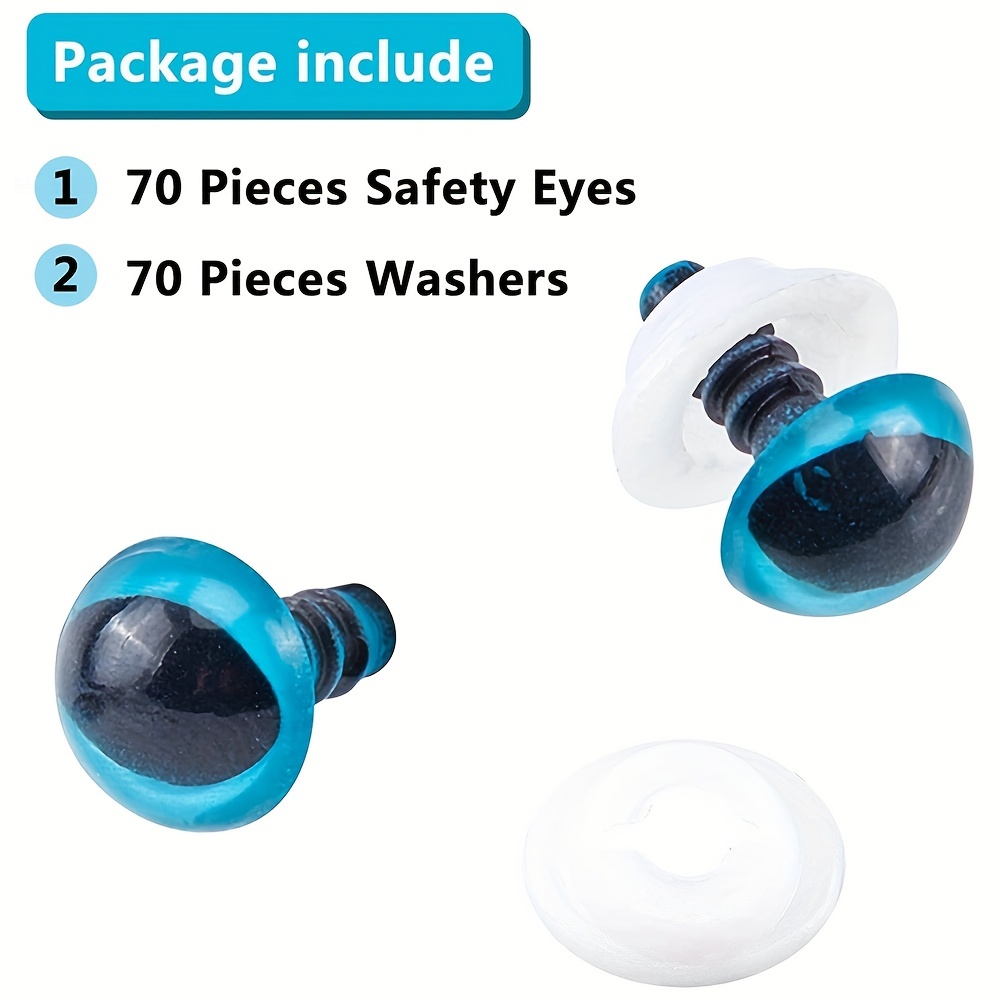 10.5mm Black Craft Safety Eyes / Amigurumi Eyes / Animal Eyes / Plastic / Doll  Eyes 10 Pairs 