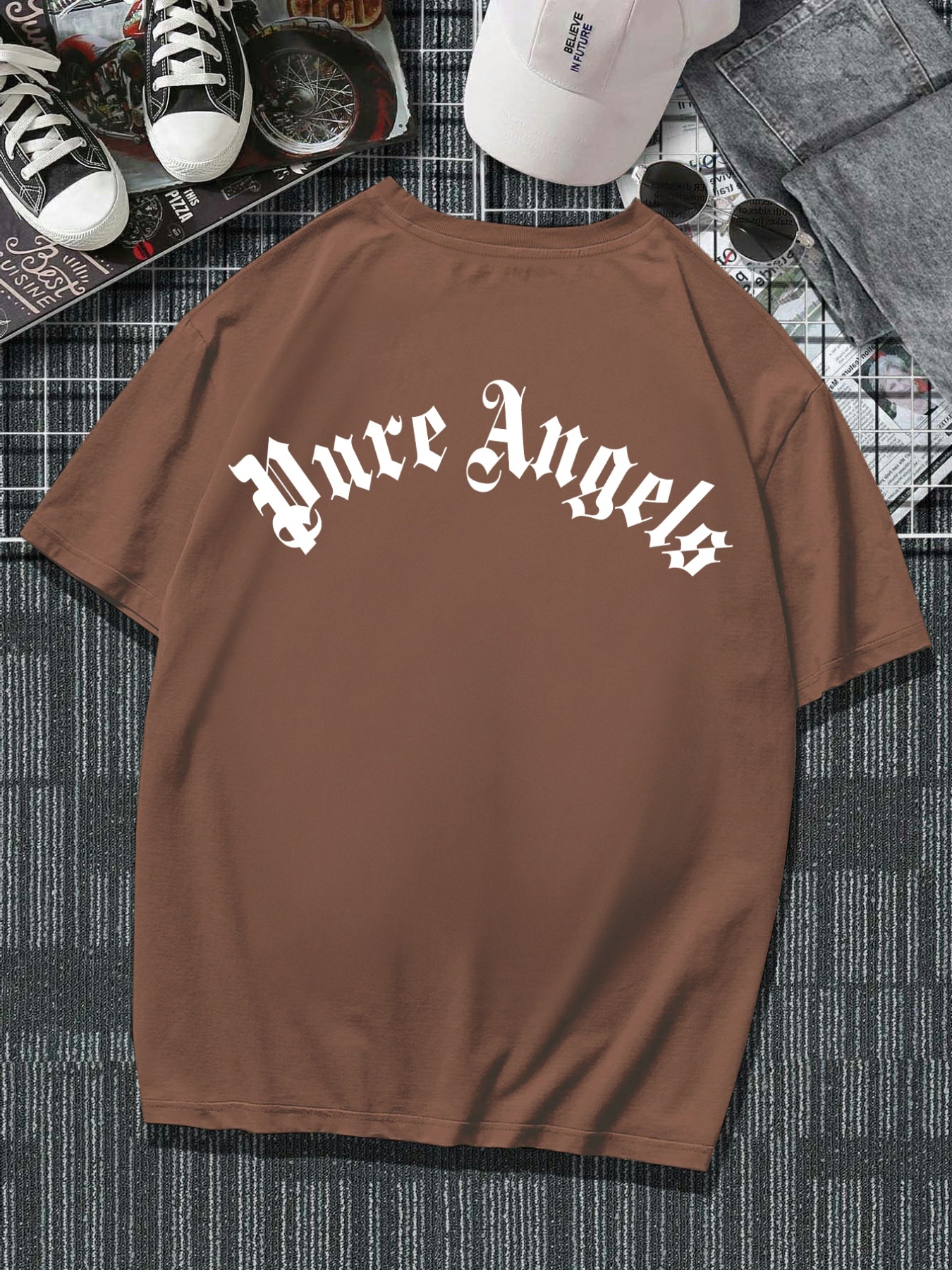 Camisetas de talla grande ANGELS para hombre informales a la