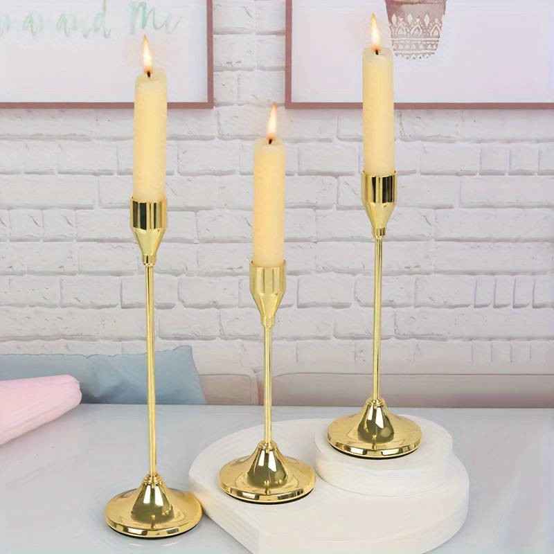 3pcs Set Taper Candlestick Holders Metal Candle Holders Table