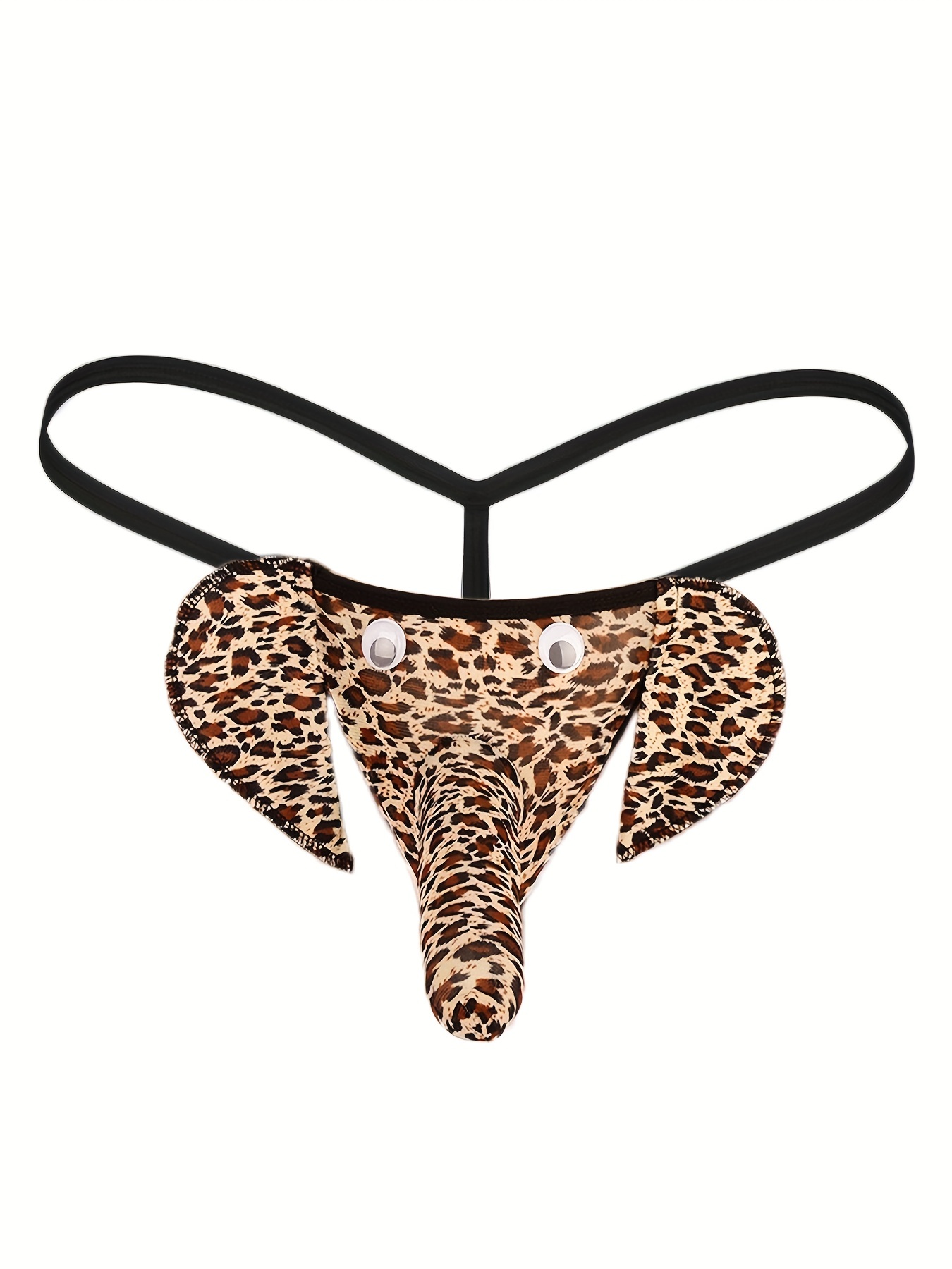 Men's Funny Panties Sexy Elephant Bulge Pouch Elastic T Back