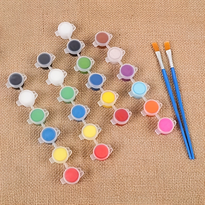 5ml Acrylic Paint Pots with Brush, Primary