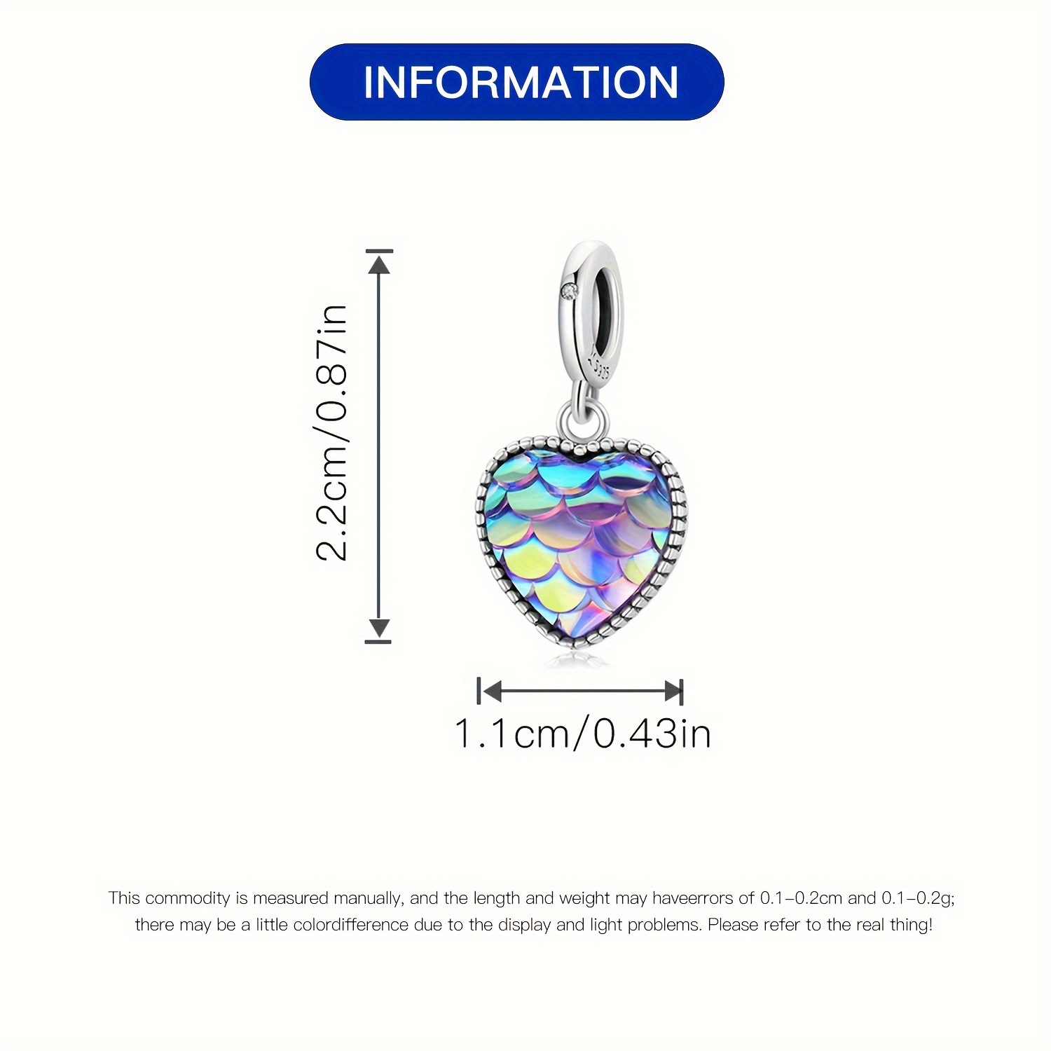 G Sterling Silver Rainbow Charm Necklace - Pendants and Charms