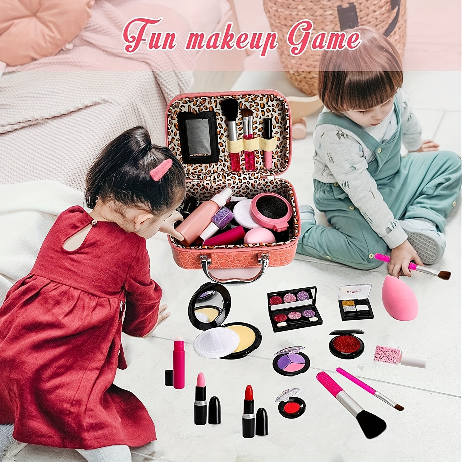 Kit De Maquillage Pour Enfants Pour Filles, Jouet De Déguisement De Faux  Maquillage Pour Petites Filles, Jeu De Rôle De Princesse Pour Enfants,  Cadeau