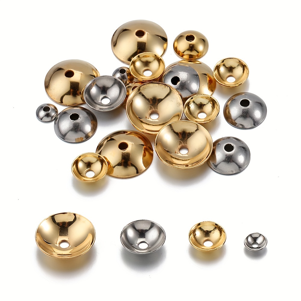Metall Perlenkappen, 14 mm x 4 mm, silbern, 8 Stück