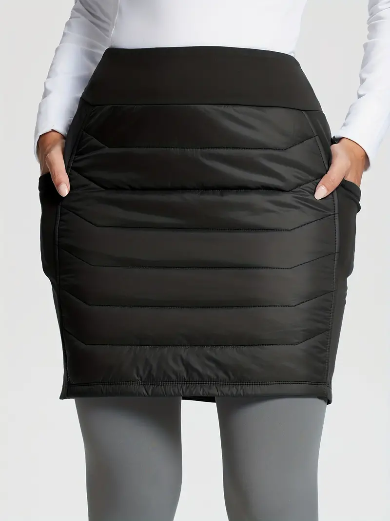 Solid Color Puffer Lightweight Warm Snow Skirts Winter - Temu