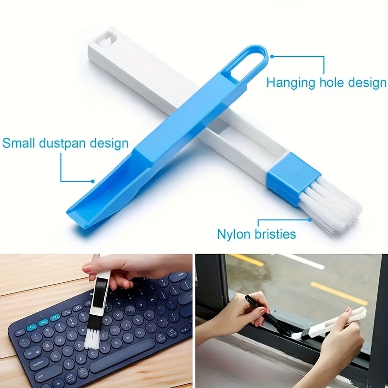 1/2/4Pcs Window Cleaning Tools Gap Brush Groove Cleaning Brush Slim Small  Brush With Cleaning Dustpan For Computer Keyboard Screen Window Air  Conditioner Kitchen Cleaning