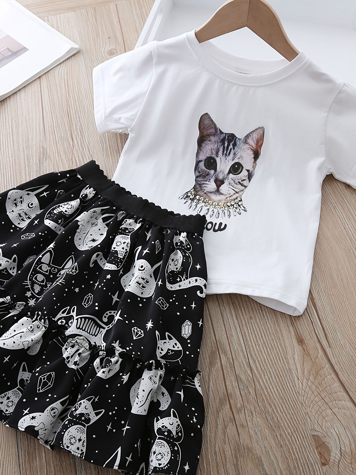 Cute Cats Allover Print Girls Short Sleeve T-shirt Dress For Leisure Or  Outfit, Kids Clothing - Temu