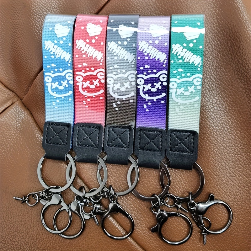 Car Key Chain Gradient Color Ribbon Wide Key Chain Lovely Trendy