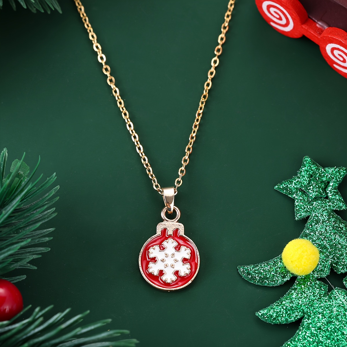 Acheter Collier pendentif flocon de neige de noël pour femmes