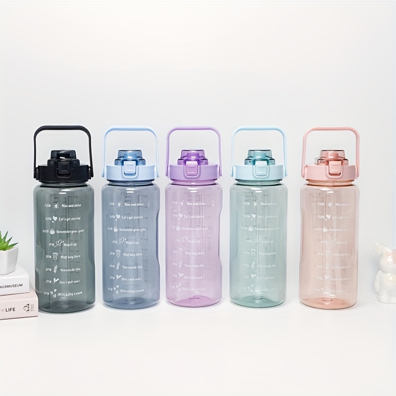 16.23oz Ins Double Layer Tumbler Water Drinking Cup With Straw Bottle Cute  Colourful Reusable Plastic Gift Present Hadiah