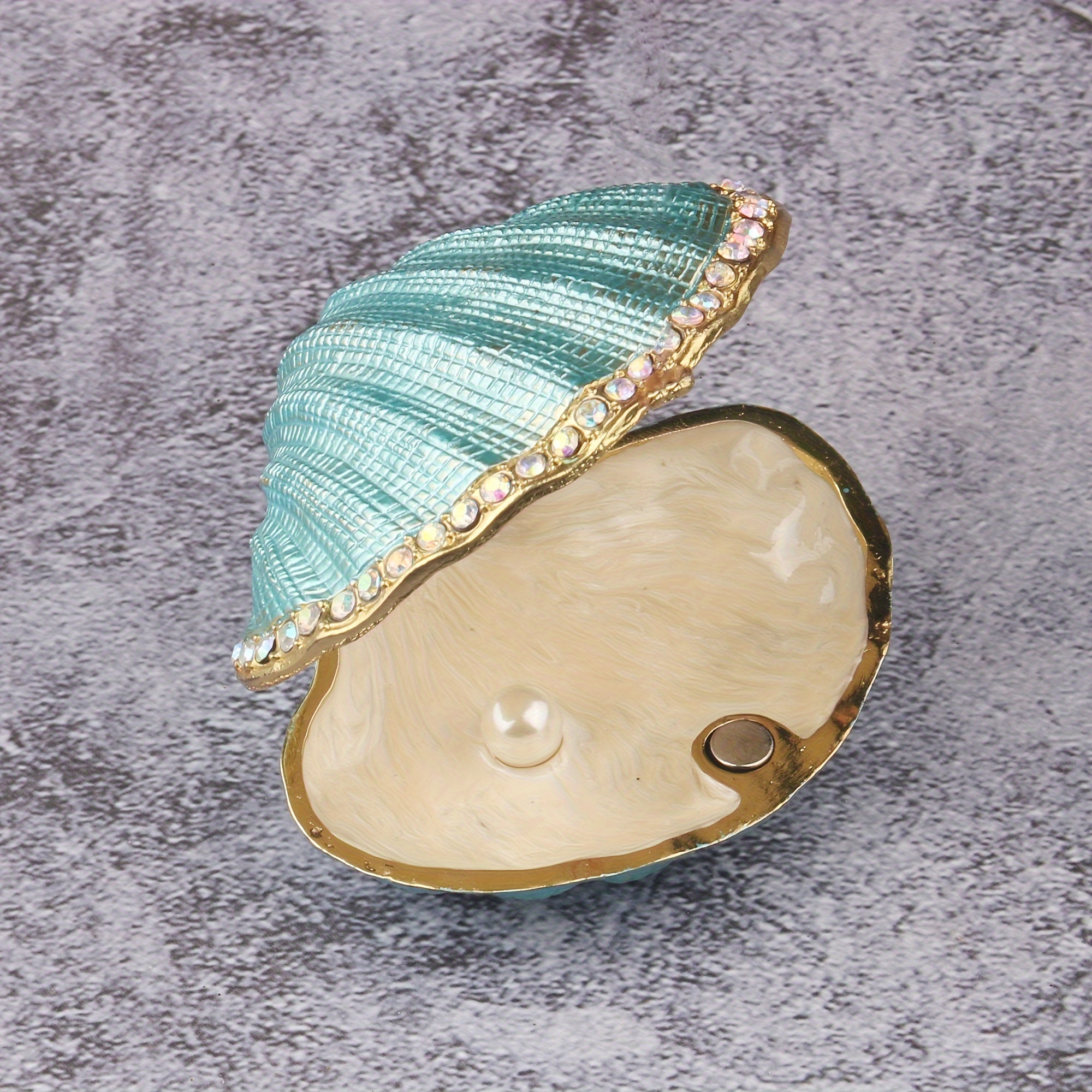 Seashell Hinged Trinket Box Jewelry Box Wedding Ring Holder - Temu