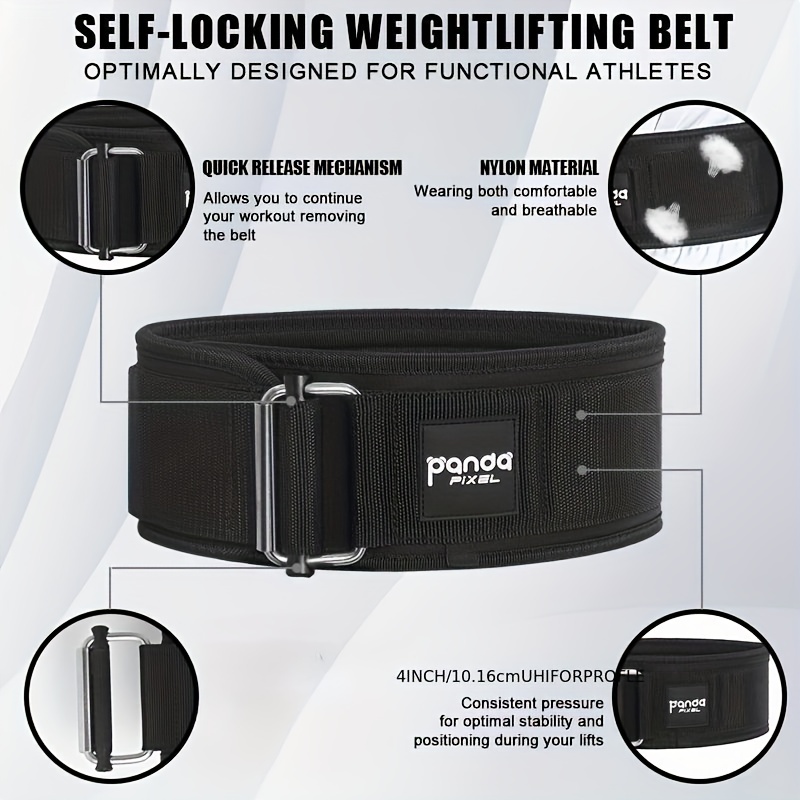 Weight Lifting Belt, Pixel Panda Leather Gym Belt for Women, 9