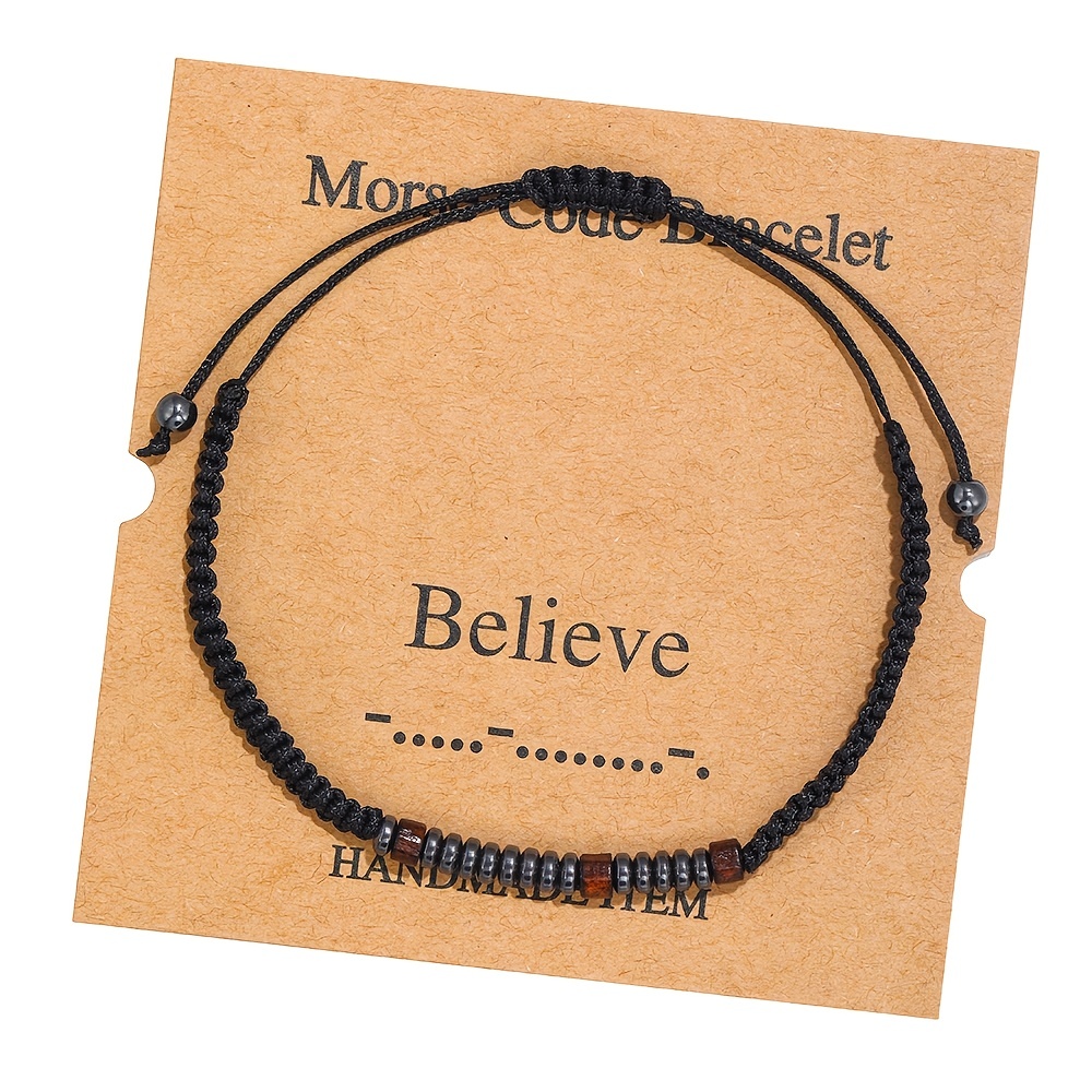 Valentine's Day Gift Inspirational Morse Code Bracelets For Women