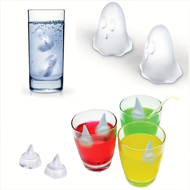 1pc Ghost Ice Cubes Tray, Funny Ice Cube Mold, Halloween Party Ghost Mold  For Ice Cubes, Soap, Chocolate, Candle, Candy, Jello Shot