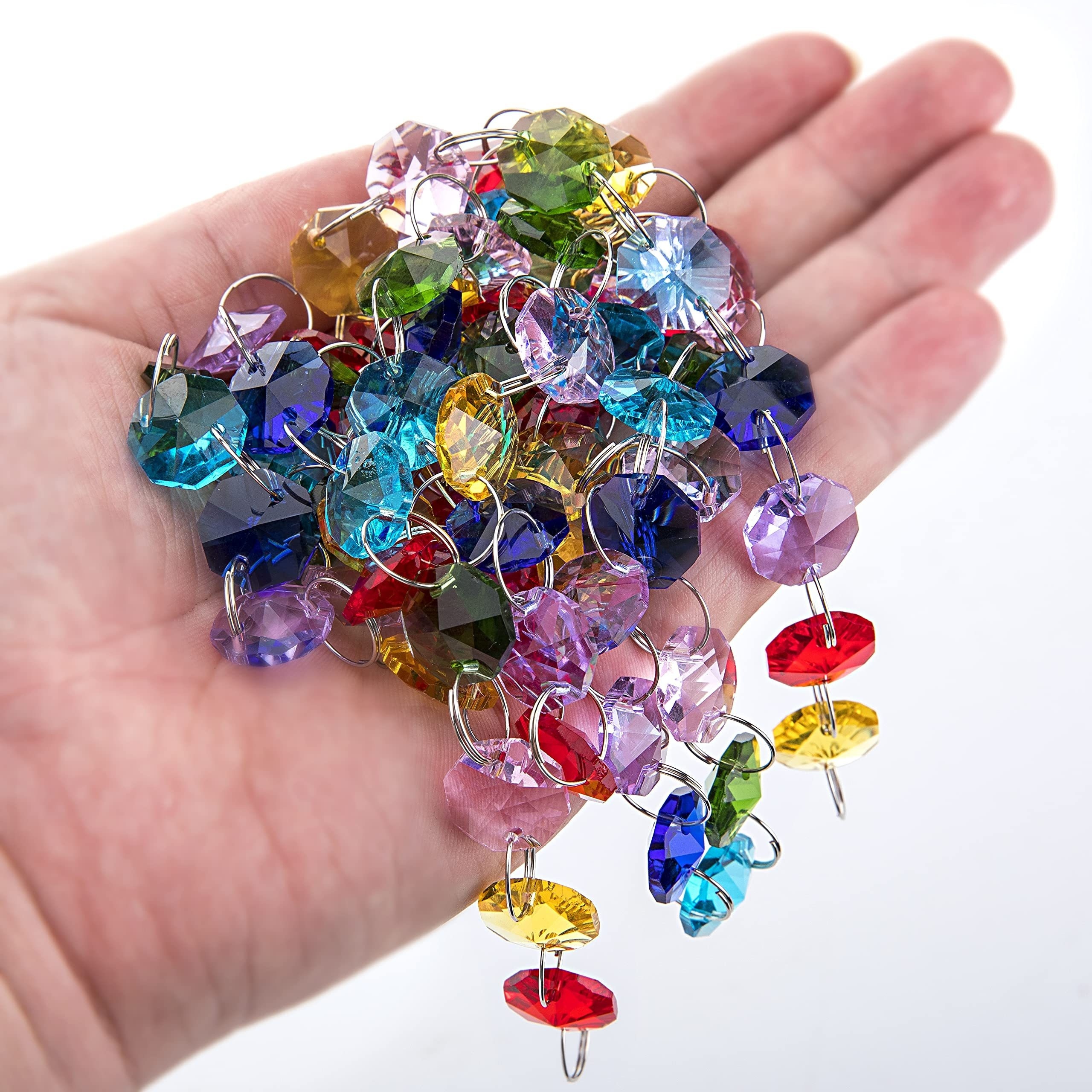 1meter Crystal Bead Chain Colorful Love Heart Oval Glass - Temu