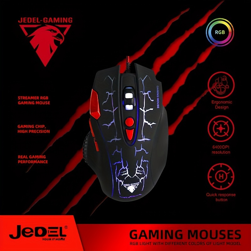 CLAW Chuff Wired Gaming Mouse, 6400 DPI with 7 Programmable Buttons via  Customization Software and 6 RGB Backlight Modes for PC & MAC