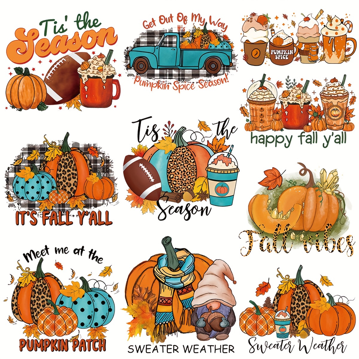 Fall Winter Iron On Transfers Pumpkin Patches Decals Winter