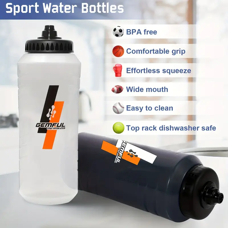 Leak-proof Sport Water Bottle With Wide Mouth For Running, Basketball,  Football, And Outdoor Fitness - Lightweight And Easy To Squeeze - Temu