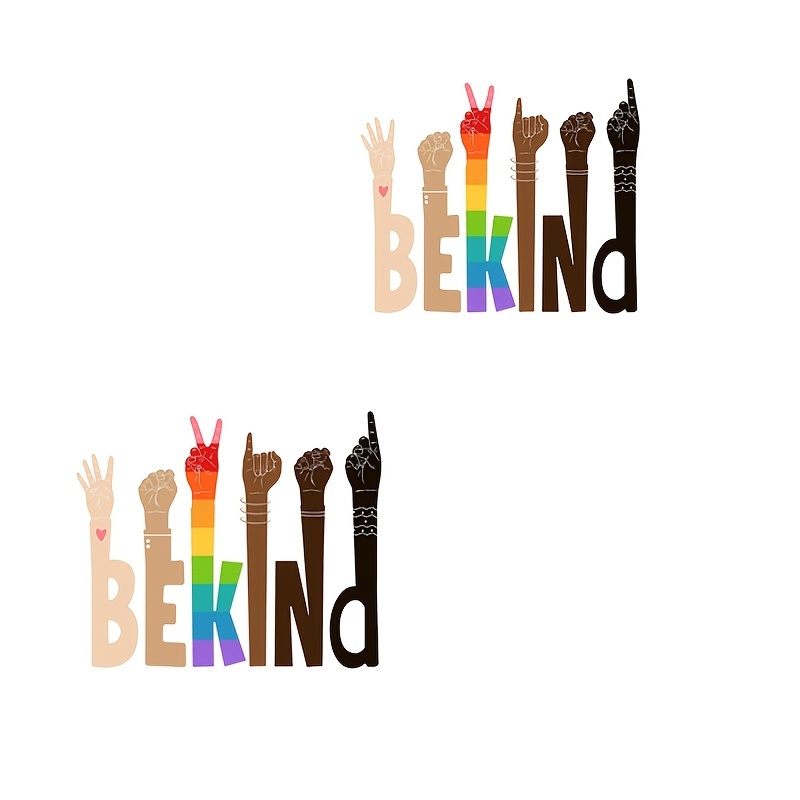 2pcs Bekind Stickers Pride Sticker Rainbow Bumper Stickers Pride Decals For Cars Bekind Sign Custom Sticker