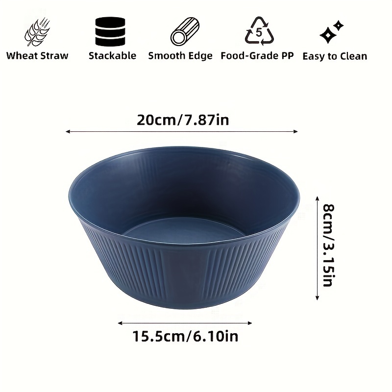 Unbreakable Salad Bowl, Cereal Bowl, Lightweight Plastic Bowls