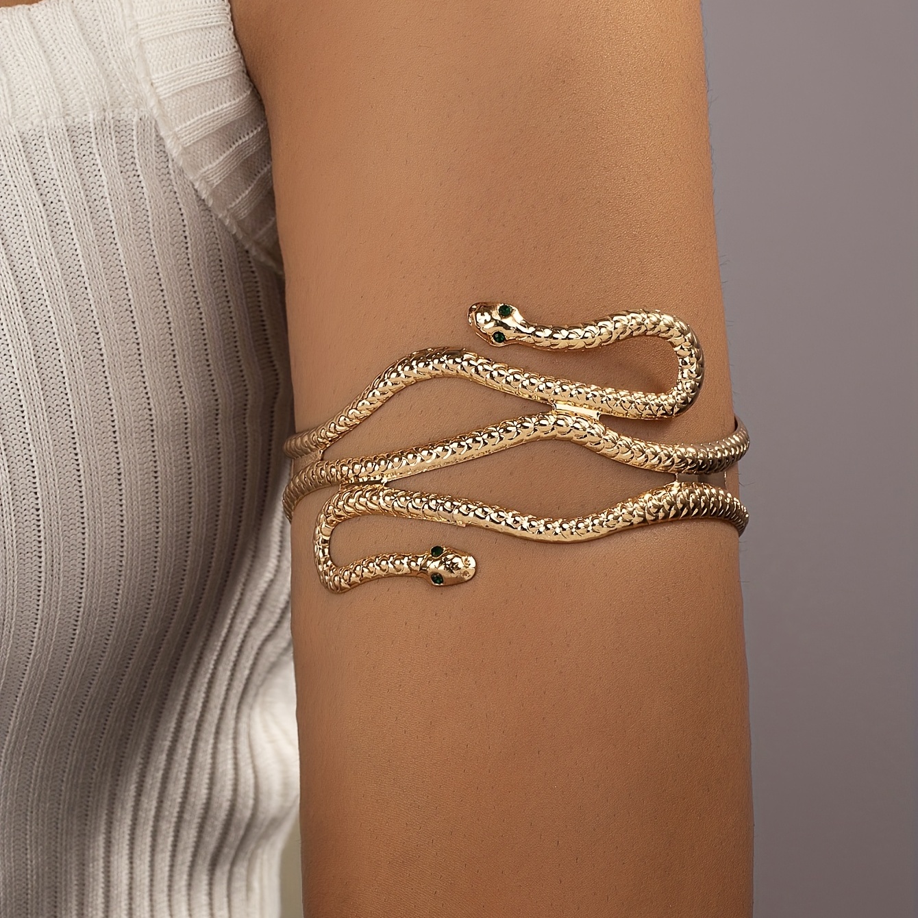 Personality Punk Exaggerated Snake Design Arm Ring Bracelet - Temu