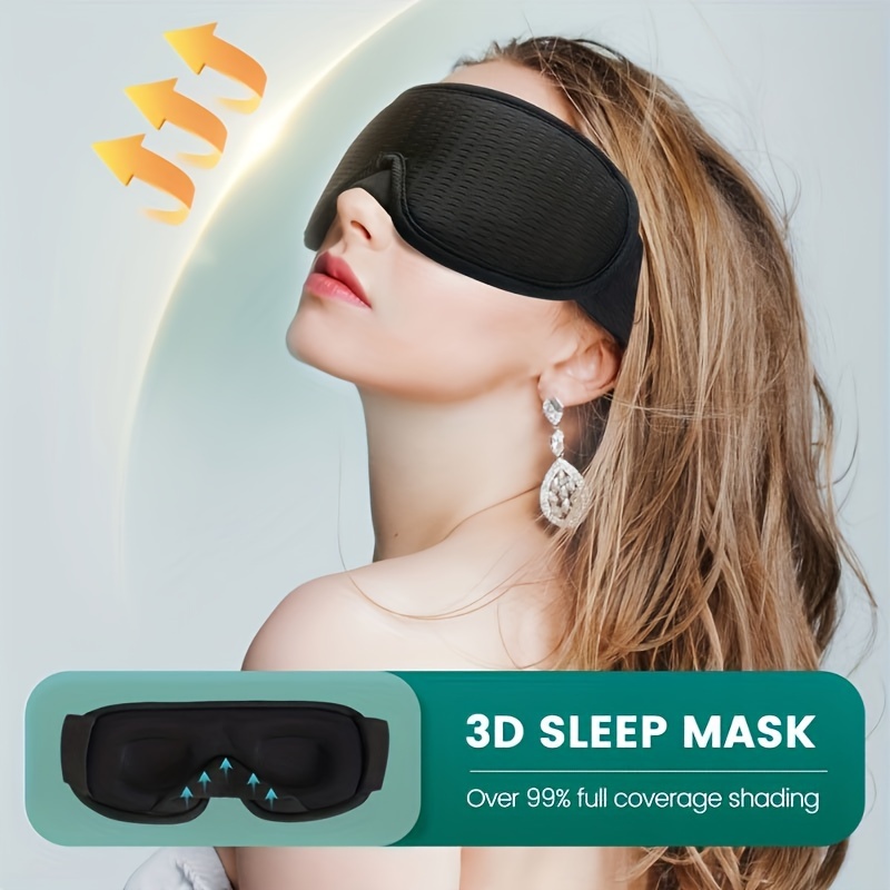 Sleep Mask for Side Sleeper, Upgraded 3D Contoured Cup Eye mask Blindfold  for Man Women, Block Out Light, Eye mask with Adjustable Strap, Breathable  