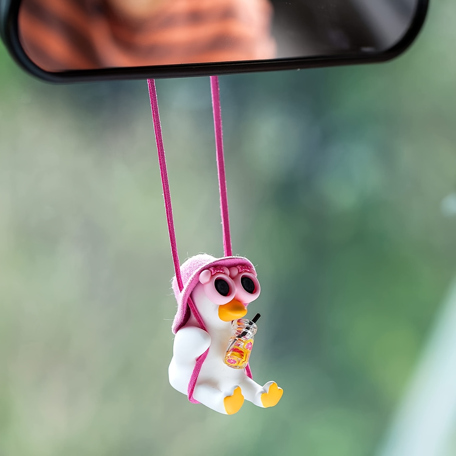 Schwingende Ente Hanging Ornament, SüßE Schaukel Ente auf Auto RüCkspiegel  E3W9