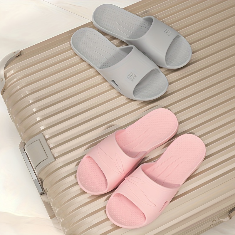 Solid Color Slides Casual Slip Soft Sole Pillow Slides Temu Canada