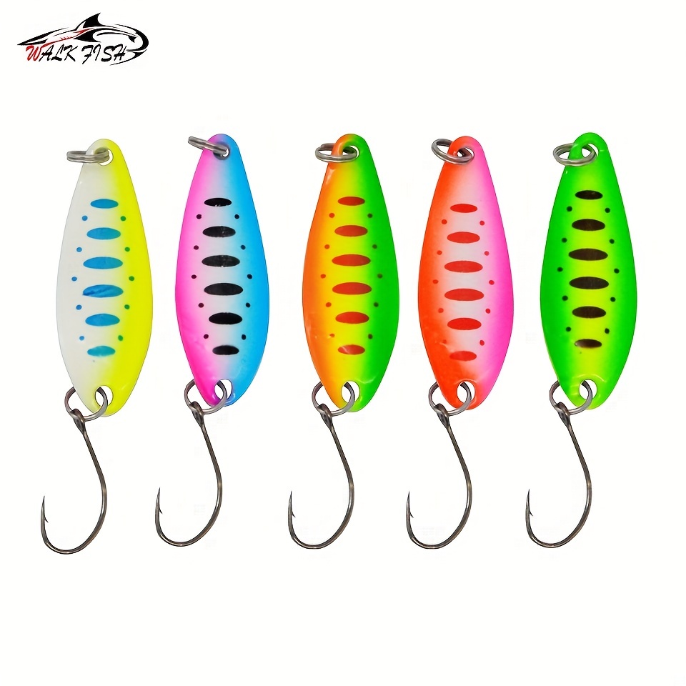 10 Pieces 22g Fishing Lures Spoons Saltwater Treble Feather Hooks