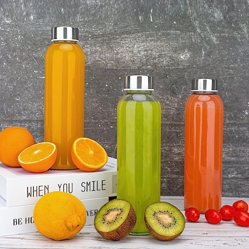 CUCUMI 12pcs 18oz Glass Water Bottles with Sleeves and Stainless Steel  Lids, Reusable Glass Juice Bo…See more CUCUMI 12pcs 18oz Glass Water  Bottles